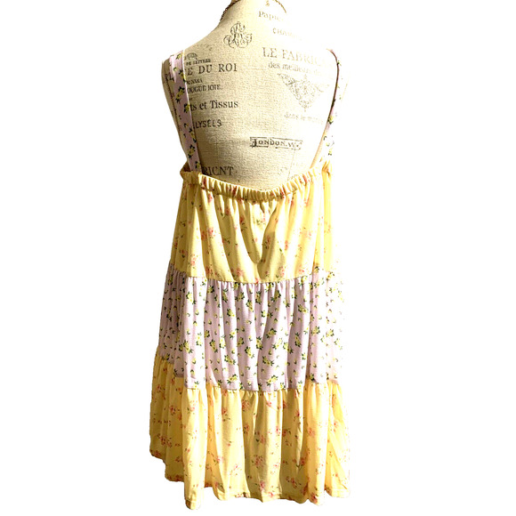 NWT Osos Design Yellow and Purple Sleeveless Summer Patchwork Dress Extra Large - Picture 12 of 13